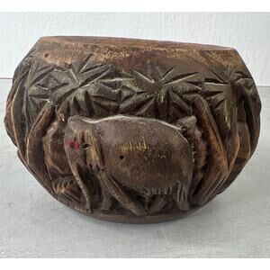 MCM Elephant‎ And Palm Tree decorative bowl